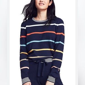 Faherty Surf Stripe Sweater in Navy